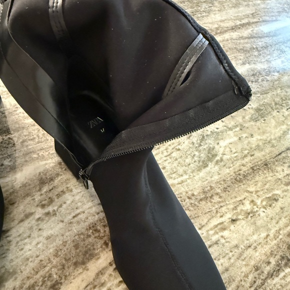 Zara Sleek Black Heeled Boots - Picture 9 of 10